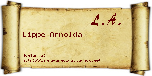 Lippe Arnolda névjegykártya